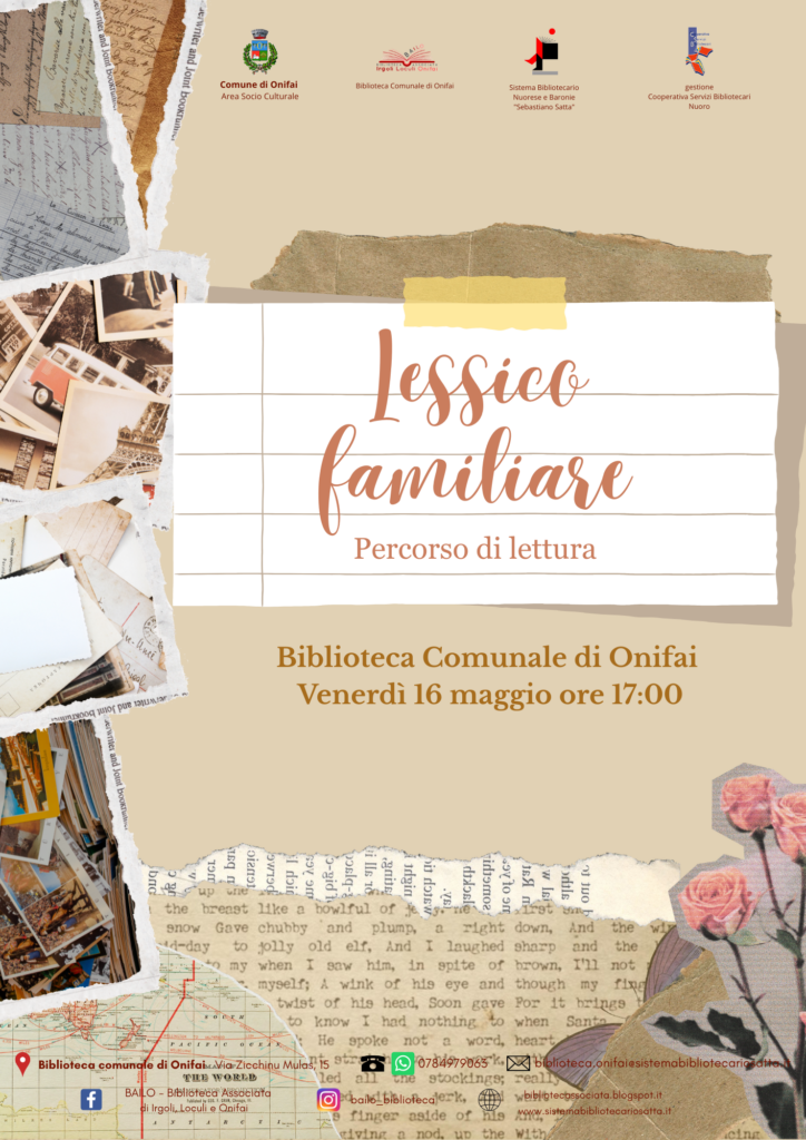 locandina percorso di lettura Lessico Familiare Onifai