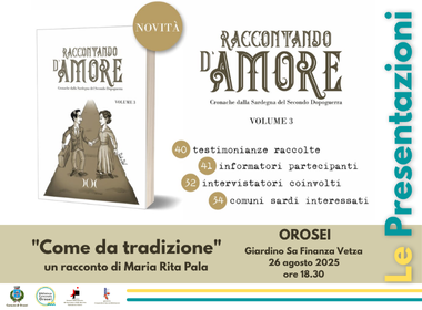 presentazione del libro “Raccontando d’Amore – Vol. 3”!- Orosei