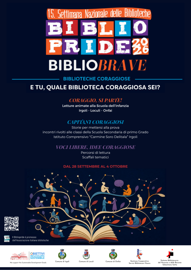Locandina Bibliopride 2026 Irgoli, Loculi, Onifai